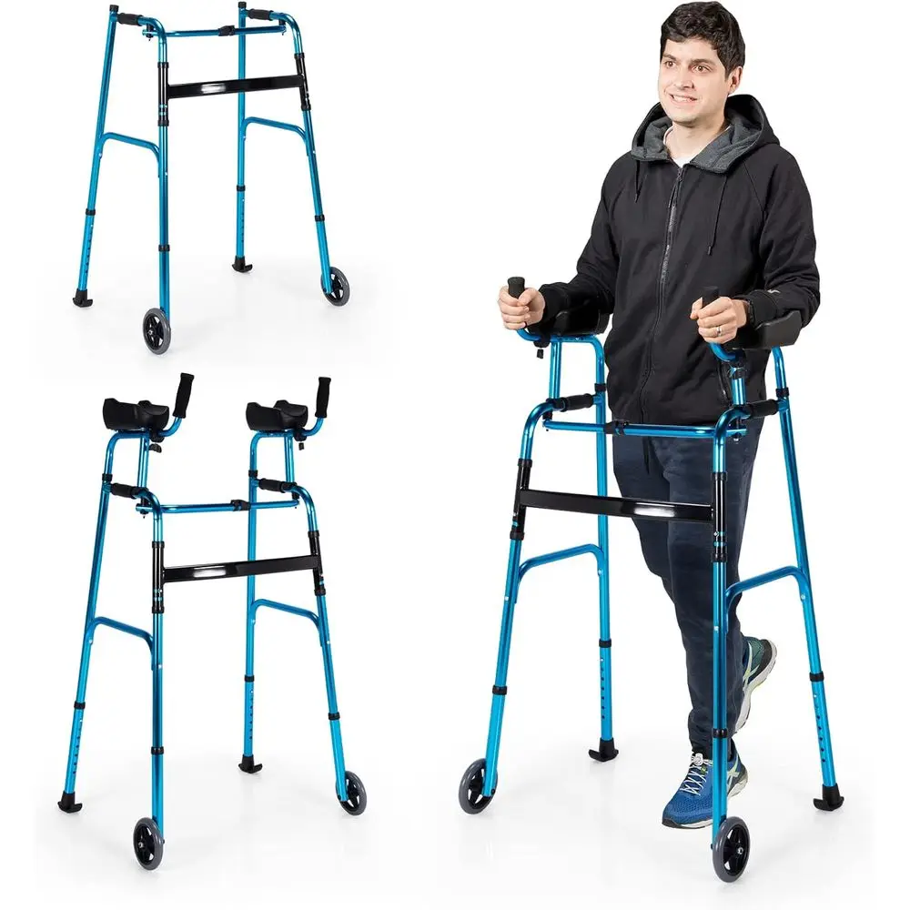 Adjustable 5-Inch Wheeled Walker with Removable Armrests, Supports Up to 440lbs, Lightweight Mobility Aid for Elderly and Disabl
Adjustable 5-Inch Wheeled Walker with Removable Armrests, Supports Up to 440lbs, Lightweight Mobility Aid for Elderly and Disabl