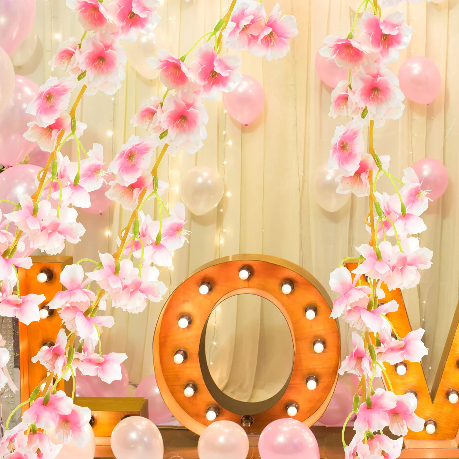 2Pcs Artificial Silk Decorative Wall Art Wedding Party Home Hanging Artificial Cherry Blossom Flower Vine nament iental
2Pcs Artificial Silk Decorative Wall Art Wedding Party Home Hanging Artificial Cherry Blossom Flower Vine nament iental