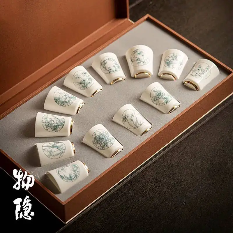 Wuyintang high End Jade Cup With Twelve Flower God Cups Ceramic Tasting Cup Kung Fu Tea Set Gift
Wuyintang high End Jade Cup With Twelve Flower God Cups Ceramic Tasting Cup Kung Fu Tea Set Gift