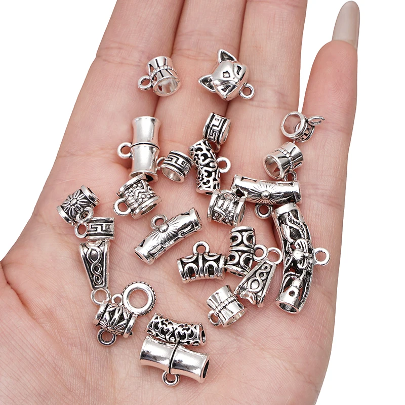 10pcs Beads Bails Pendants Charm Tube Beading Jewelry Silver Plated Gold Antique Spacer Beads Connector for Making DIY Necklace
10pcs Beads Bails Pendants Charm Tube Beading Jewelry Silver Plated Gold Antique Spacer Beads Connector for Making DIY Necklace