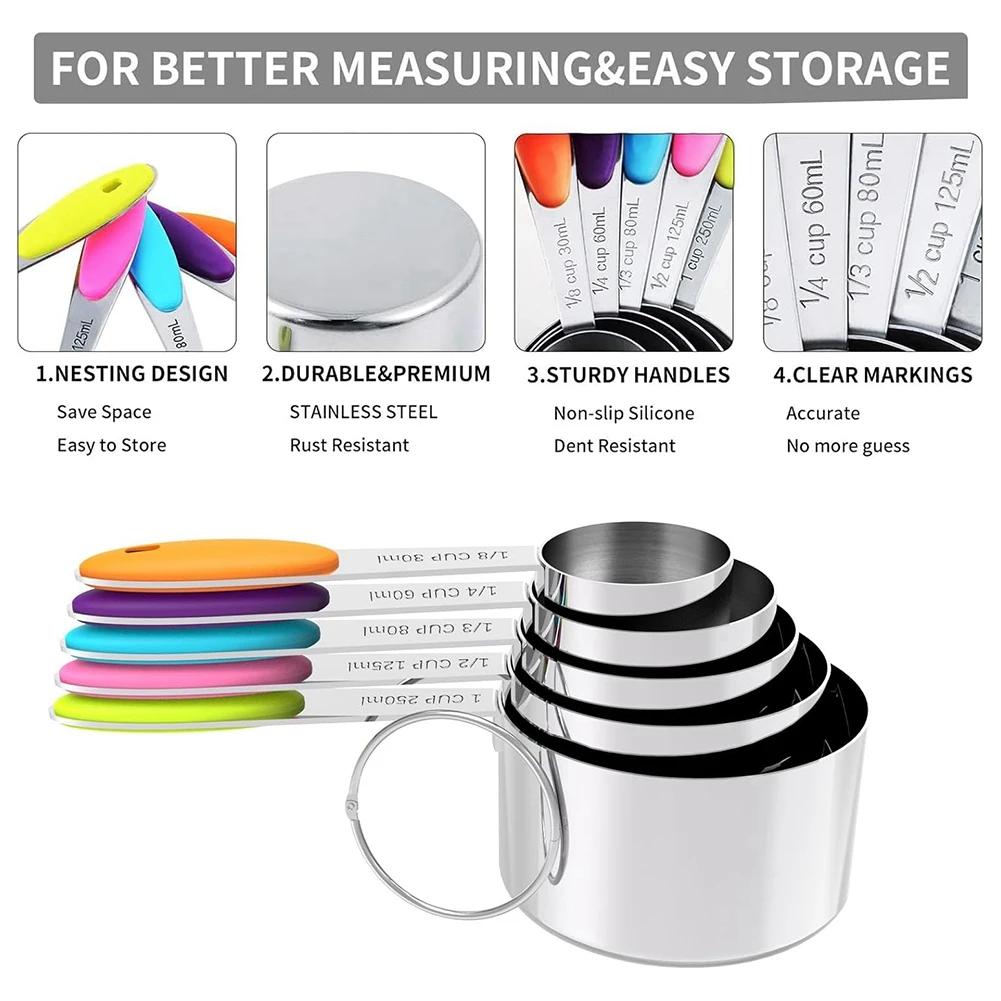 LLCS-Measuring Cups And Spoons Set, Stainless Steel, Kitchen Utensils For Cooking And Baking
LLCS-Measuring Cups And Spoons Set, Stainless Steel, Kitchen Utensils For Cooking And Baking
