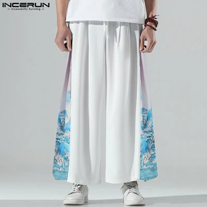 2023 Men Pants Print Patchwork Drawstring Joggers Vintage Casual Wide Leg Trousers Men Streetwear Leisure Long Pants INCERUN
2023 Men Pants Print Patchwork Drawstring Joggers Vintage Casual Wide Leg Trousers Men Streetwear Leisure Long Pants INCERUN