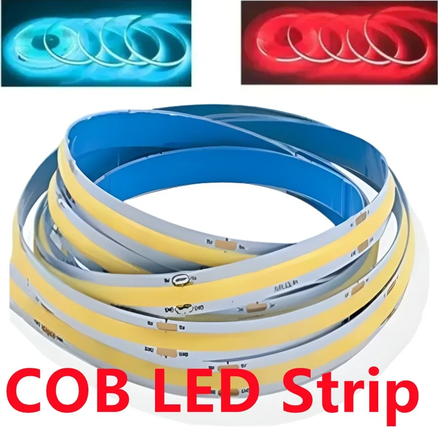 320Leds/M DC 5V 12V 24V COB LED Strip 8MM Width White/Pink/Red/Yellow/Ice Blue/Green Backlight Flexible Ribbon Rope LED Lighting
320Leds/M DC 5V 12V 24V COB LED Strip 8MM Width White/Pink/Red/Yellow/Ice Blue/Green Backlight Flexible Ribbon Rope LED Lighting