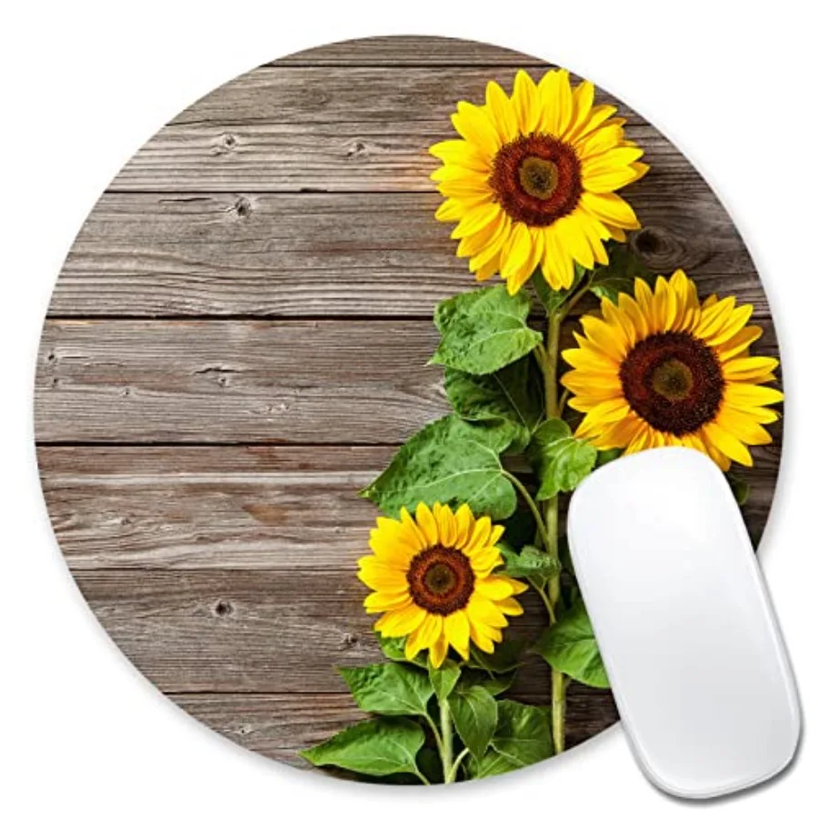 Beautiful Flowers Plants Mouse Pad Sunflower on Wooden Board Non-Slip Mouse Mat Round Mouse Pads for Home Office Desk Laptop Co
Beautiful Flowers Plants Mouse Pad Sunflower on Wooden Board Non-Slip Mouse Mat Round Mouse Pads for Home Office Desk Laptop Co