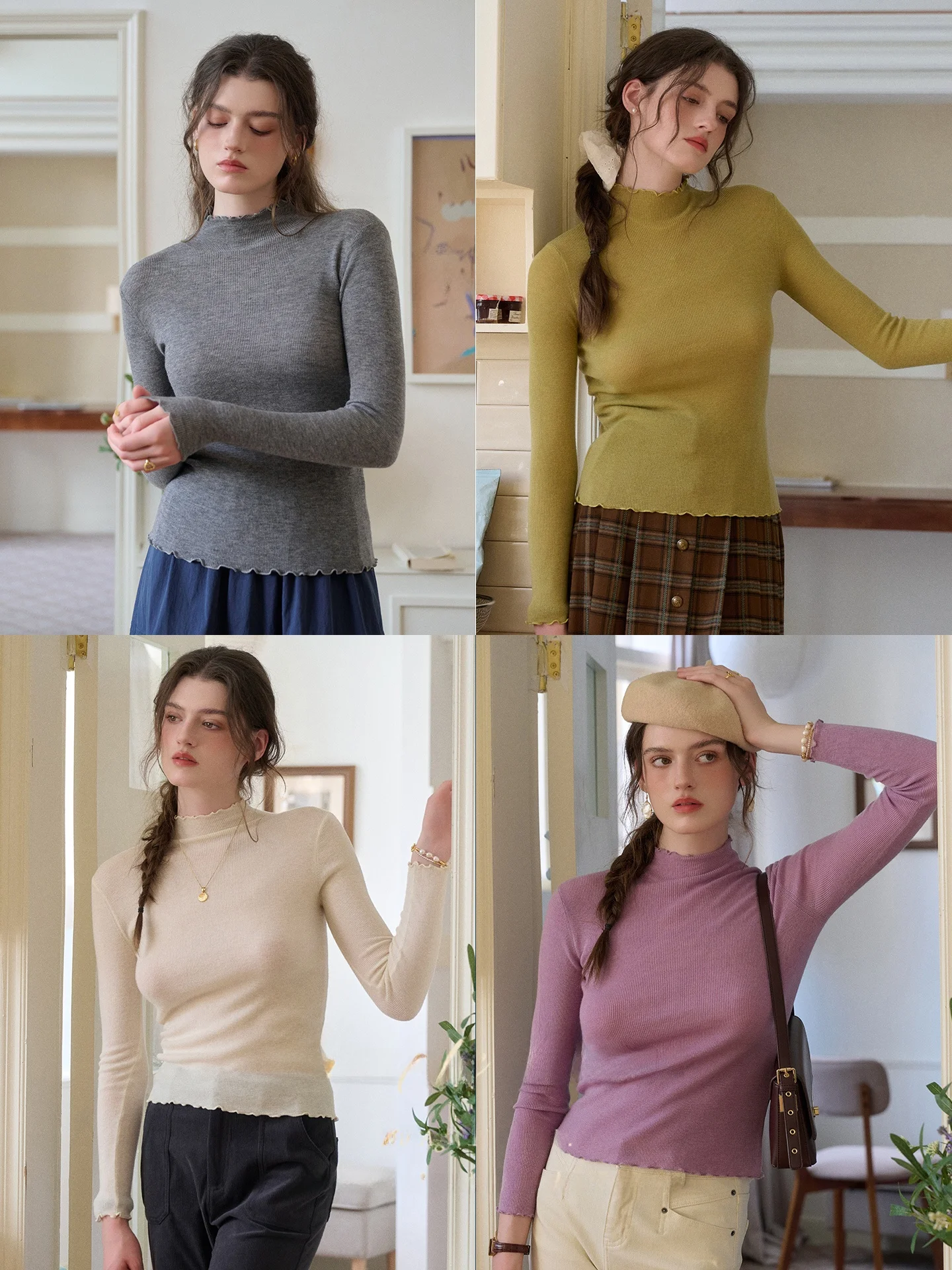 Autumnal Woolen Sweater Women's Faion Casual Sle Innerwear Outerwear High Ne Lace Trim Base irt Warm Soft Long Sve
Autumnal Woolen Sweater Women's Faion Casual Sle Innerwear Outerwear High Ne Lace Trim Base irt Warm Soft Long Sve