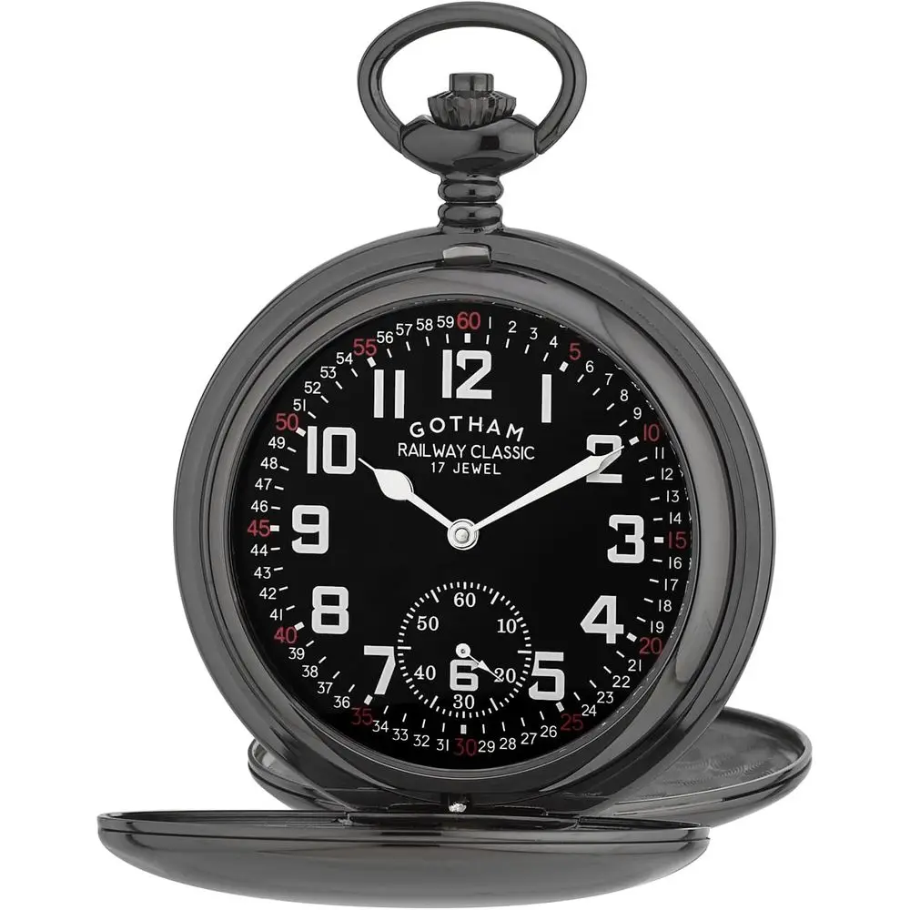 Мужские механические часы Double Hunter 17 l с железнодорожным циферблатом в стиле Gun-Tone # GWC18806BBK
Мужские механические часы Double Hunter 17 l с железнодорожным циферблатом в стиле Gun-Tone # GWC18806BBK