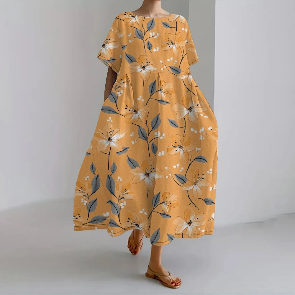 Elegant Yellow Dress With White Flowers Causal Vibrant Flower Print Skirt Boho Beach Party Dress Women's Nature-Inspired Wears
Elegant Yellow Dress With White Flowers Causal Vibrant Flower Print Skirt Boho Beach Party Dress Women's Nature-Inspired Wears