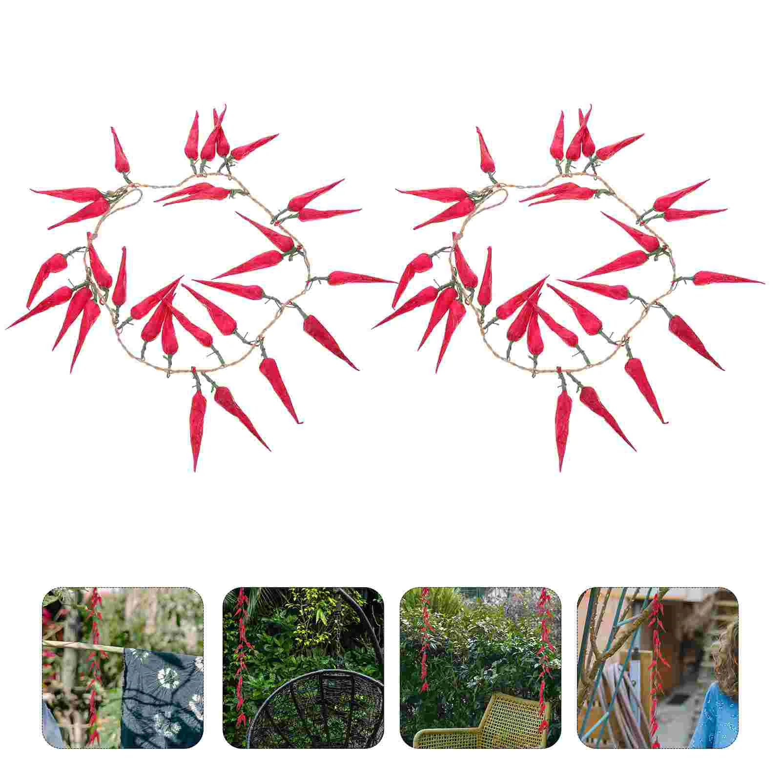 2 Pcs Simulated Chili Skewers High Degree Simulation Fake Peppers Decorative Hanging nament for Farmhouse Home Shop Kitchen
2 Pcs Simulated Chili Skewers High Degree Simulation Fake Peppers Decorative Hanging nament for Farmhouse Home Shop Kitchen