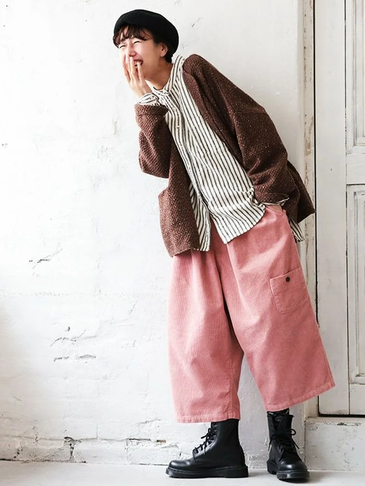 Spring 2026 Trendy Balloon Pants Corduroy Elastic Waist Side Pockets Versatile Women's Casual Straight Leg Cotton Trousers
Spring 2026 Trendy Balloon Pants Corduroy Elastic Waist Side Pockets Versatile Women's Casual Straight Leg Cotton Trousers