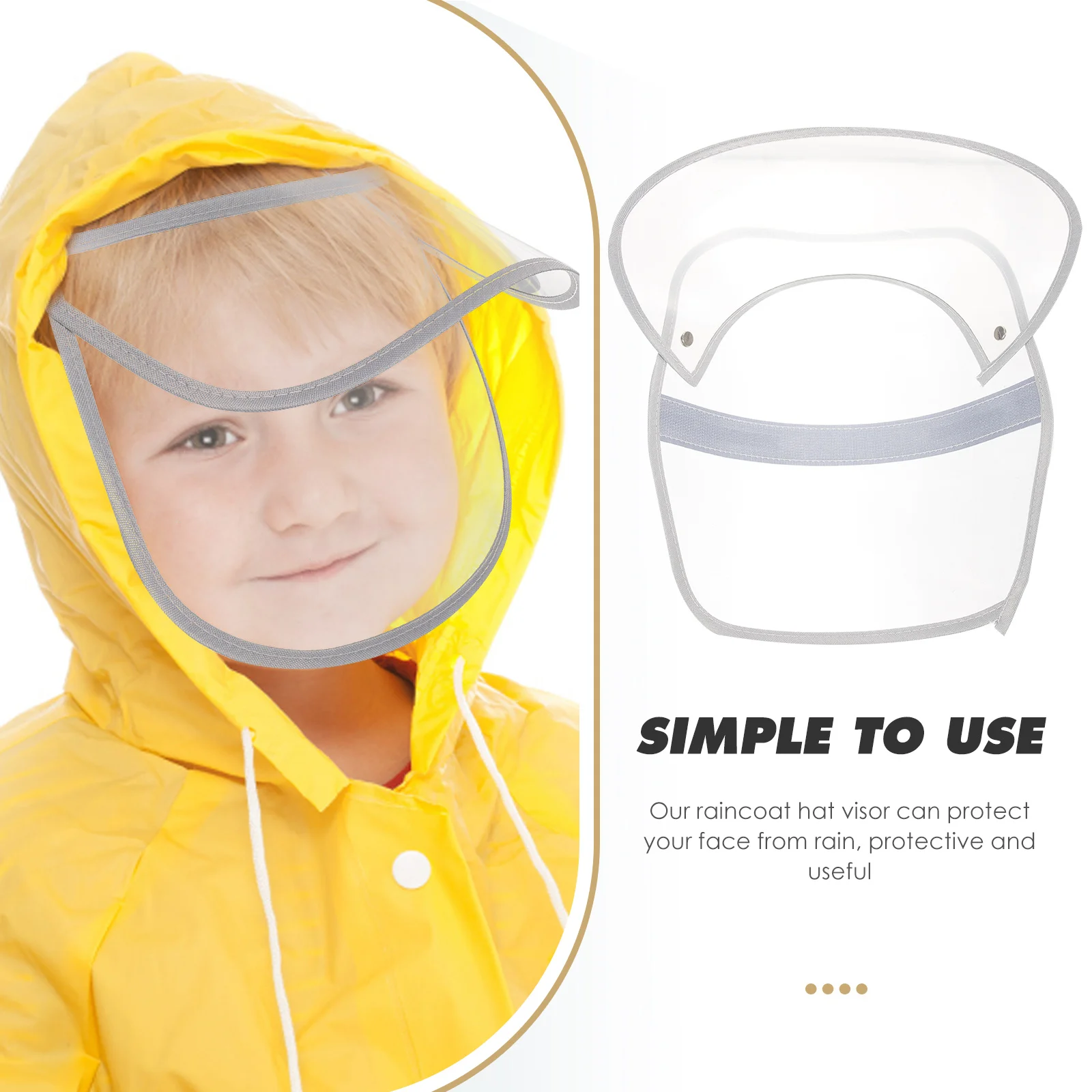 Rainproof Hat Brim Transparent Plastic Visor for Raincoat Accessories Waterproof Face Protector Detachable Design for Rainy
Rainproof Hat Brim Transparent Plastic Visor for Raincoat Accessories Waterproof Face Protector Detachable Design for Rainy