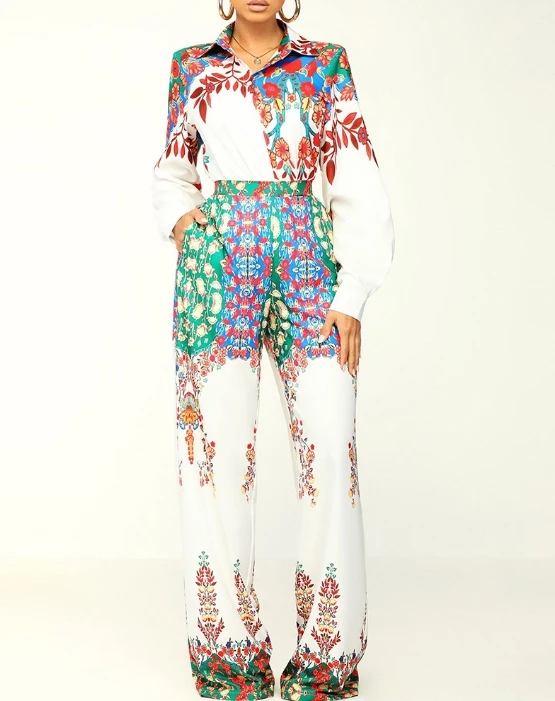 Women's Elegant Style Suits 2024 Spring/summer Latest Commuting Fashion Style Urban Flower Slim Fit Shirt Set Wide Leg Pants
Women's Elegant Style Suits 2024 Spring/summer Latest Commuting Fashion Style Urban Flower Slim Fit Shirt Set Wide Leg Pants