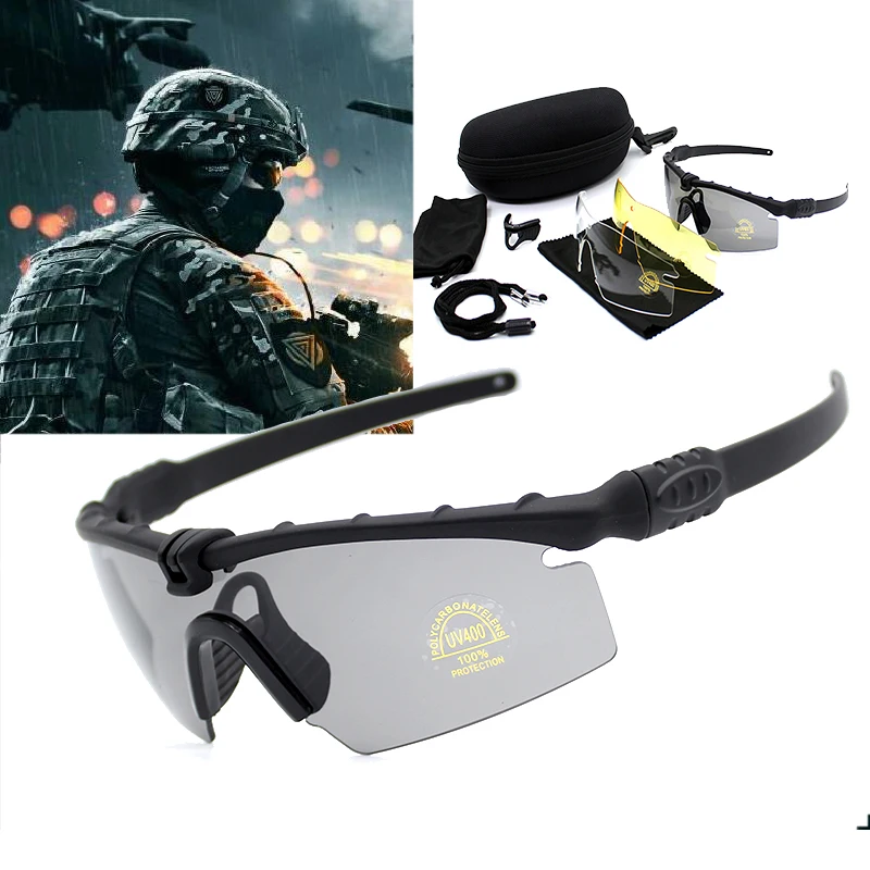 Outdoor UV400 Sunglasses 4-Lens Men's Tactical Training Polarized Sports Glasses Goggles Airgun Shooting Glasses
Outdoor UV400 Sunglasses 4-Lens Men's Tactical Training Polarized Sports Glasses Goggles Airgun Shooting Glasses