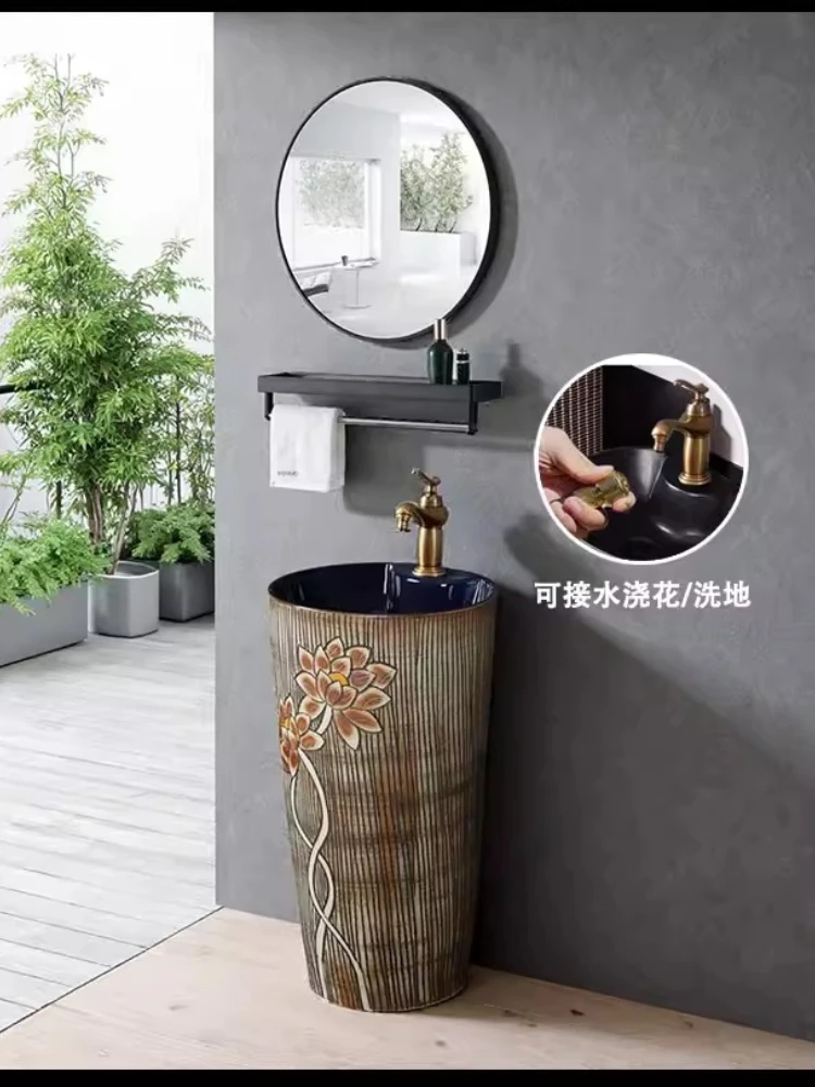 Уличная керамическая раковина-колонна в стиле ретро, интегрированная раковина для небольшой квартиры, раковина для балкона
Уличная керамическая раковина-колонна в стиле ретро, интегрированная раковина для небольшой квартиры, раковина для балкона