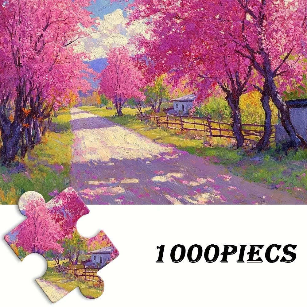 75*50cm 1000 Pieces Jigsaw Puzzle Pink Flowers, Green Trees Stress Reducing Toys Holiday gift Perfect for DIY Creative
75*50cm 1000 Pieces Jigsaw Puzzle Pink Flowers, Green Trees Stress Reducing Toys Holiday gift Perfect for DIY Creative