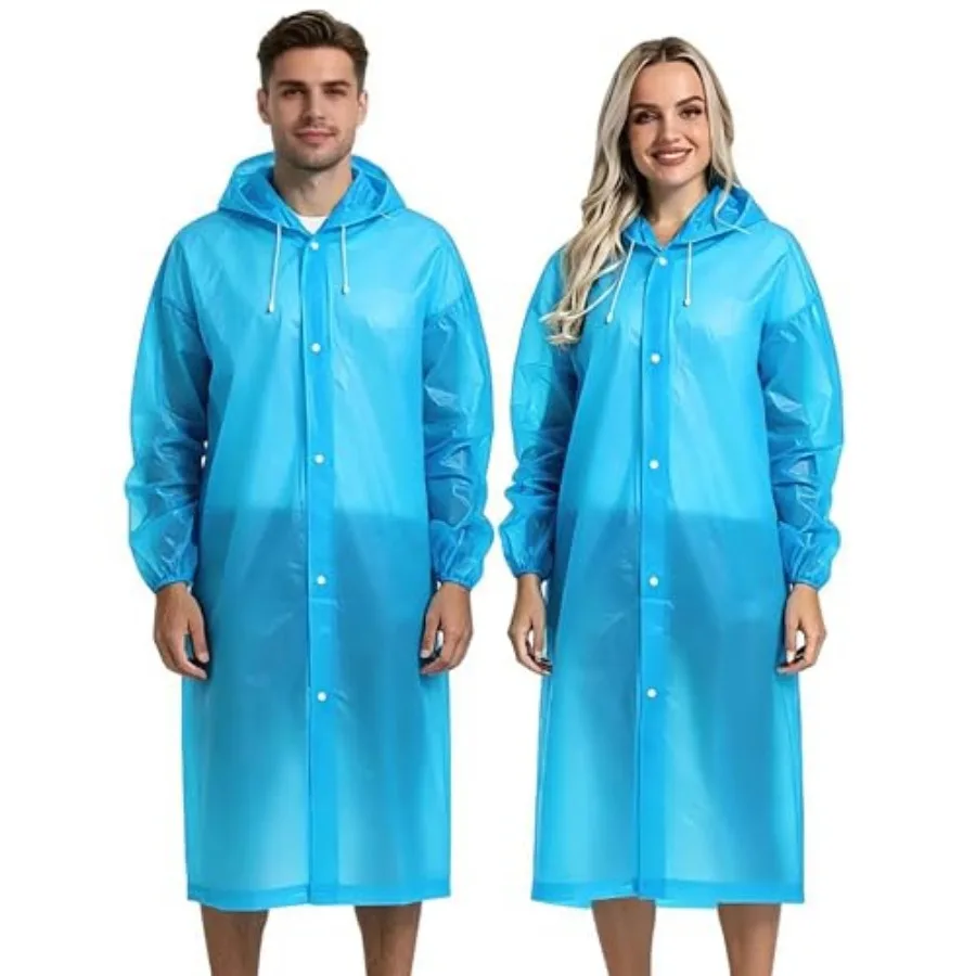 Rain Coats for Adults, 2 Pack Reusable EVA Rain Ponchos for Camping Hiking Travelling
Rain Coats for Adults, 2 Pack Reusable EVA Rain Ponchos for Camping Hiking Travelling