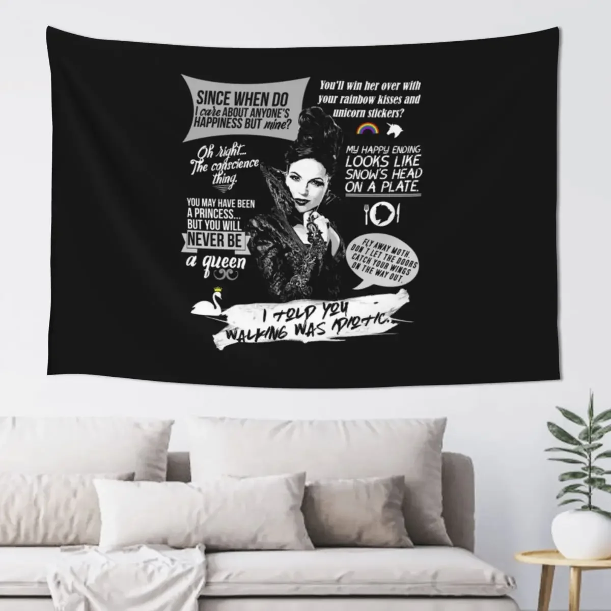 Evil Queen / Regina Mills Quotes - Ouat Tapestry Home And Comfort Decor Decorations For Your Bedroom Tapestry
Evil Queen / Regina Mills Quotes - Ouat Tapestry Home And Comfort Decor Decorations For Your Bedroom Tapestry
