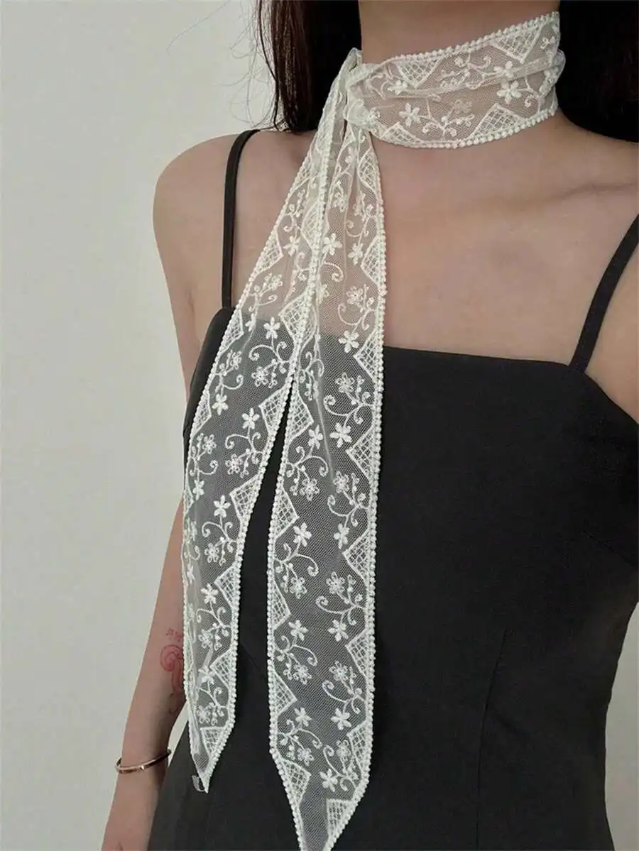 Elegant Floral Lace Scarf For Women, Versatile Neck Scarf Wristband Headband
Elegant Floral Lace Scarf For Women, Versatile Neck Scarf Wristband Headband