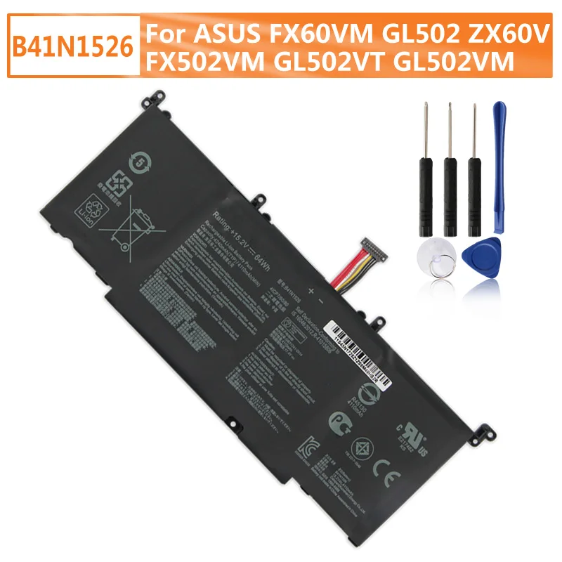 Сменная батарея B41N1526 для ASUS FX60VM GL502 ZX60V FX502VM GL502VT GL502VM S5VS S5VM S5VT6700 FX60VM ZX60VM 4240 мАч
Сменная батарея B41N1526 для ASUS FX60VM GL502 ZX60V FX502VM GL502VT GL502VM S5VS S5VM S5VT6700 FX60VM ZX60VM 4240 мАч