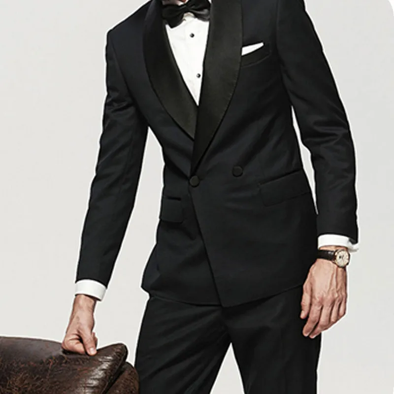 Double Breasted Black Men Suit 2 Piece Slim fit Formal Wedding Groom Tuxedos Man Fashion Clothes Jacket with Pants Costume Homme
Double Breasted Black Men Suit 2 Piece Slim fit Formal Wedding Groom Tuxedos Man Fashion Clothes Jacket with Pants Costume Homme