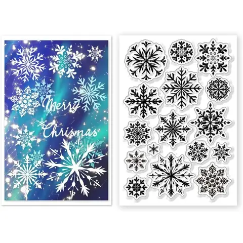 Timbres transparents en Silicone avec motif de flocon de neige, pour la fabrication de cartes de Scrapbooking, DIY bricolage, 1 pièce