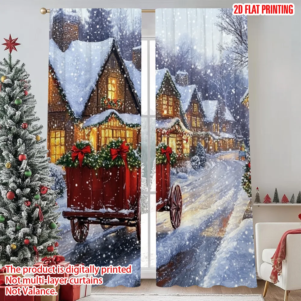 2pcs 2D flat printing Merry Christmas Party Curtains European landscape Versatile Durable Polyester Without Electricity Holiday
2pcs 2D flat printing Merry Christmas Party Curtains European landscape Versatile Durable Polyester Without Electricity Holiday