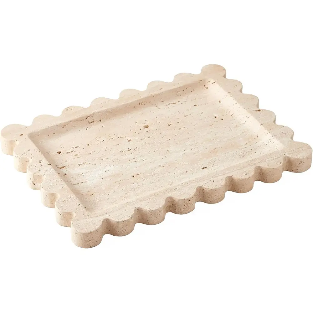 Natural Travertine Tray with Scalloped Edge, 10.8x8 RecVanity Tray or Bathroom Kitchen Countertop, Beige Decorative Stone Storag
Natural Travertine Tray with Scalloped Edge, 10.8x8 RecVanity Tray or Bathroom Kitchen Countertop, Beige Decorative Stone Storag