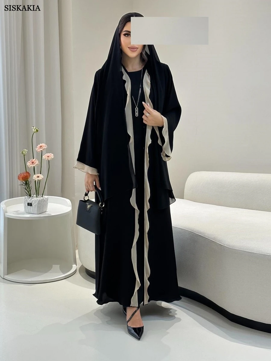 Siskakia Elegant Loose Flounced Edge Maxi Abayas Morocco Cascading Ruffle Sleeve Dresses Muslim Women Clothing
Siskakia Elegant Loose Flounced Edge Maxi Abayas Morocco Cascading Ruffle Sleeve Dresses Muslim Women Clothing