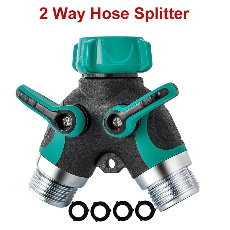 2 Way Hose Splitter Heavy Duty Y Faucet Connector with Shut Off Valve 3/4 Inch Outdoor Faucet Garden Water Hose Splitter Adapter
2 Way Hose Splitter Heavy Duty Y Faucet Connector with Shut Off Valve 3/4 Inch Outdoor Faucet Garden Water Hose Splitter Adapter