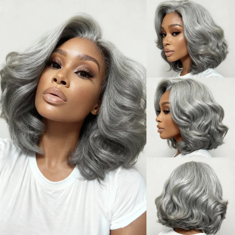 Klaiyi Human Hair Grandma Grey Short Bob Hair Lace Wig Fit for Grandmother and Fathion Lady Install
Klaiyi Human Hair Grandma Grey Short Bob Hair Lace Wig Fit for Grandmother and Fathion Lady Install