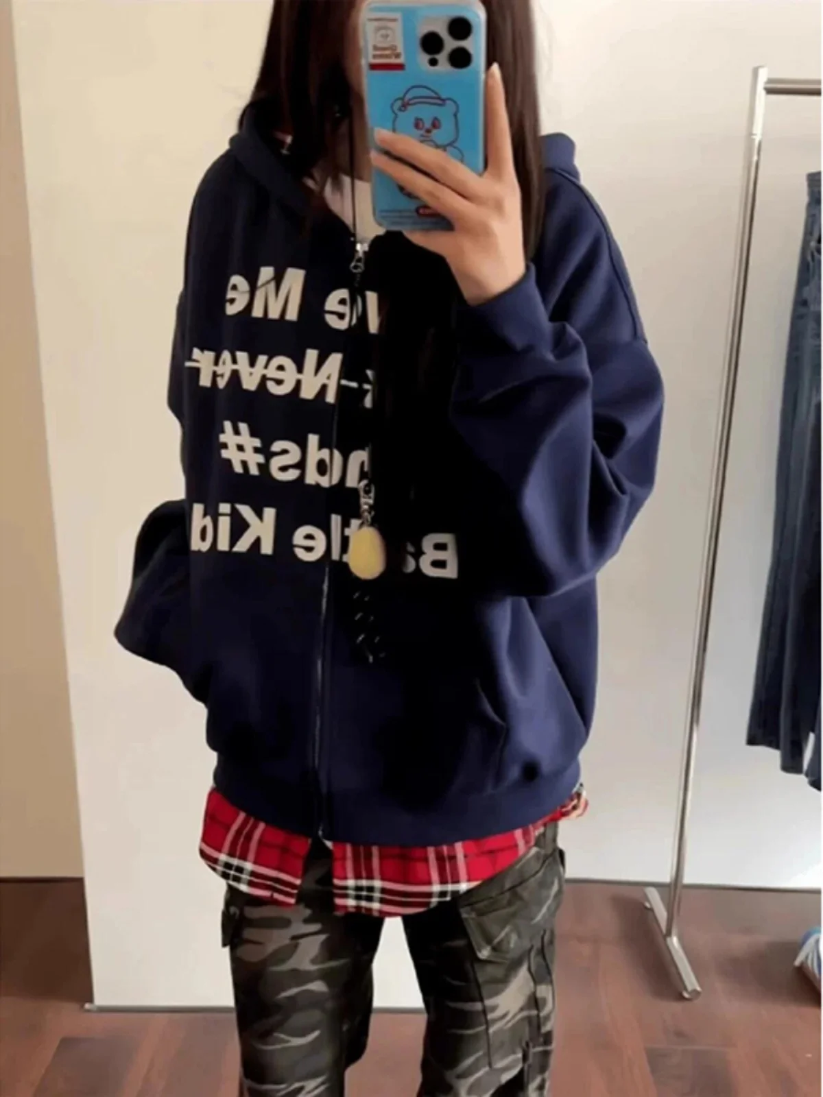 Cobalt Blue Plaid Patchwork Hoodie Men's Spring Autumn Heavyweight Open Cardigan Jaet Casual Loose Fit Printed Sweatirt
Cobalt Blue Plaid Patchwork Hoodie Men's Spring Autumn Heavyweight Open Cardigan Jaet Casual Loose Fit Printed Sweatirt