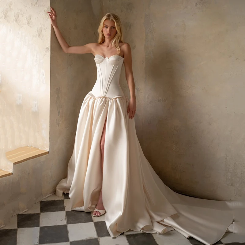 Eightree 2026 A-Line Wedding Dresses Princess Sweetheart Side Slit Evening Wedding Ball Gown Women Bridal Prom Dress Customized
Eightree 2026 A-Line Wedding Dresses Princess Sweetheart Side Slit Evening Wedding Ball Gown Women Bridal Prom Dress Customized