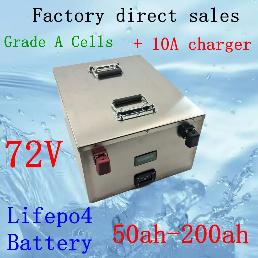 Мощный аккумулятор LiFePO4 72 В, 50 Ач-200 Ач: большой радиус действия для электронных скутеров/мотоциклов и инверторов мощностью 7000 Вт. | с Bluetooth BMS
Мощный аккумулятор LiFePO4 72 В, 50 Ач-200 Ач: большой радиус действия для электронных скутеров/мотоциклов и инверторов мощностью 7000 Вт. | с Bluetooth BMS