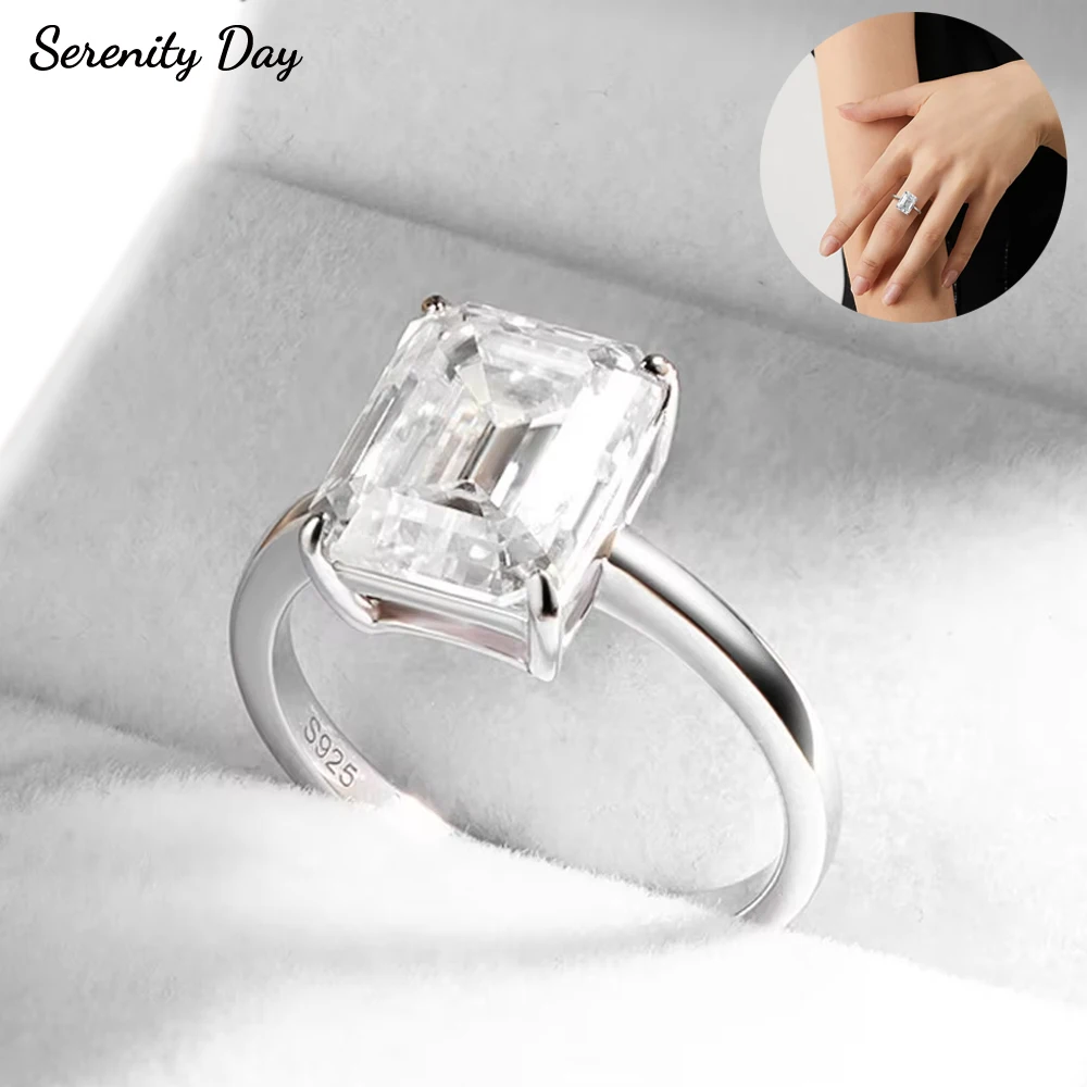 Serenity 4ct Emerald Cut D Color Moissanite Rings For Women Wedding Bridal 100% S925 Sterling Silver Eternity Rings Plated 18K
Serenity 4ct Emerald Cut D Color Moissanite Rings For Women Wedding Bridal 100% S925 Sterling Silver Eternity Rings Plated 18K
