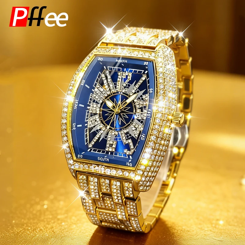Pffee Fashion Luxury Men Quartz Watch HipHop Jewelry 18K Gold Silver Barrel Shaped Dial Luminous Pointer Design Man Wristwatch
Pffee Fashion Luxury Men Quartz Watch HipHop Jewelry 18K Gold Silver Barrel Shaped Dial Luminous Pointer Design Man Wristwatch
