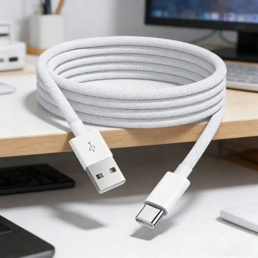 White Nylon Fiber Covered Data 1/2pcs Gray Braided USB To Type-C Data, Durable Fast Charging & High-Efficiency Data Transfer, Suitable 17 Pro/17 Pro/17//16/15, S26/S25/S24, And More, 3.3ft/100cm Spring Mother's Day Birthday
White Nylon Fiber Covered Data 1/2pcs Gray Braided USB To Type-C Data, Durable Fast Charging & High-Efficiency Data Transfer, Suitable 17 Pro/17 Pro/17//16/15, S26/S25/S24, And More, 3.3ft/100cm Spring Mother's Day Birthday