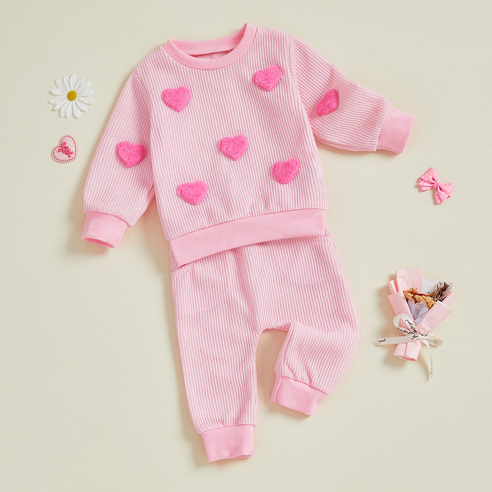 Little Girls Valentine's Day Pants Sets Long Sleeve O Neck 3D Heart Tops Pants Sets
Little Girls Valentine's Day Pants Sets Long Sleeve O Neck 3D Heart Tops Pants Sets