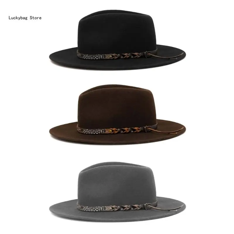Gentleman Hat Leather Belt Wool Fedoras Hat Theme Party Hat Cosplay Costume Hat
Gentleman Hat Leather Belt Wool Fedoras Hat Theme Party Hat Cosplay Costume Hat