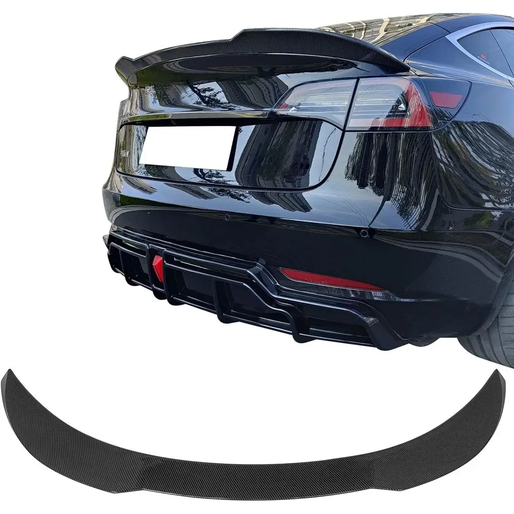 , Trunk Spoiler Compatible with 2017-2025 Tesla Model 3, Carbon Fiber Print ABS Plastic Performance Style Rear Trunk Lid Wing Sp
, Trunk Spoiler Compatible with 2017-2025 Tesla Model 3, Carbon Fiber Print ABS Plastic Performance Style Rear Trunk Lid Wing Sp