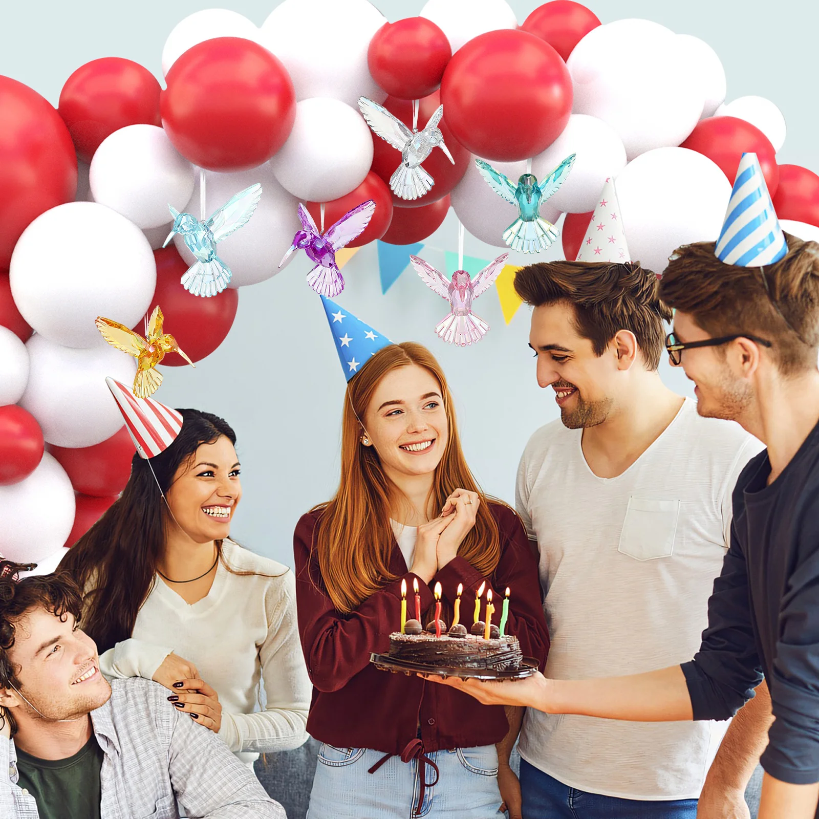 6pcs Hummingbird Acrylic Hanging nament Party Ceiling Adorns Colorful Crystal Bird Cage White Sky Blue Pink Home Party
6pcs Hummingbird Acrylic Hanging nament Party Ceiling Adorns Colorful Crystal Bird Cage White Sky Blue Pink Home Party