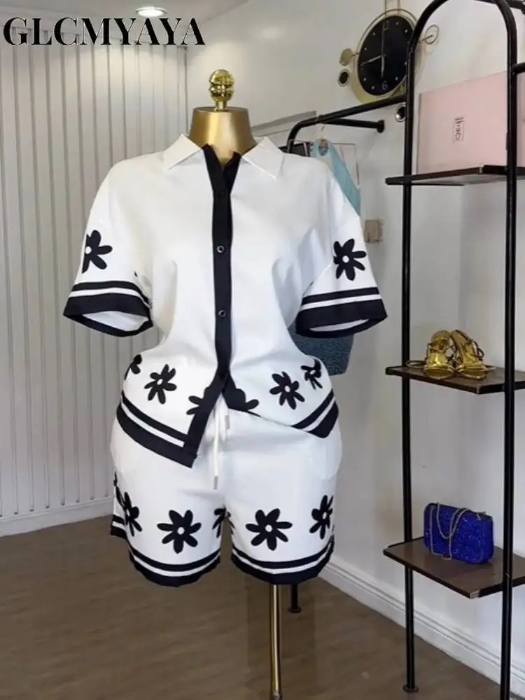 GLCMYAYA Женская рубашка с короткими рукавами и шортами с цветочным принтом, 2024 год, комплект из двух предметов для отдыха и улицы
GLCMYAYA Женская рубашка с короткими рукавами и шортами с цветочным принтом, 2024 год, комплект из двух предметов для отдыха и улицы