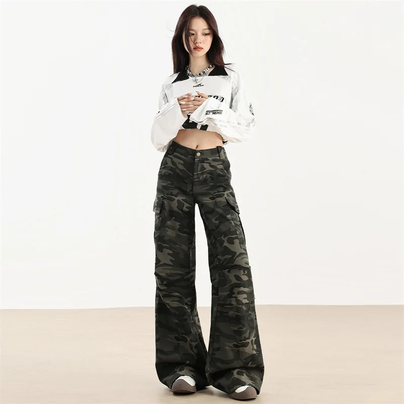 American High Street Wide Leg Camouflage Workwear Jeans Women's Autumn New High Waist Slimming Loose Straight Mop Pants
American High Street Wide Leg Camouflage Workwear Jeans Women's Autumn New High Waist Slimming Loose Straight Mop Pants