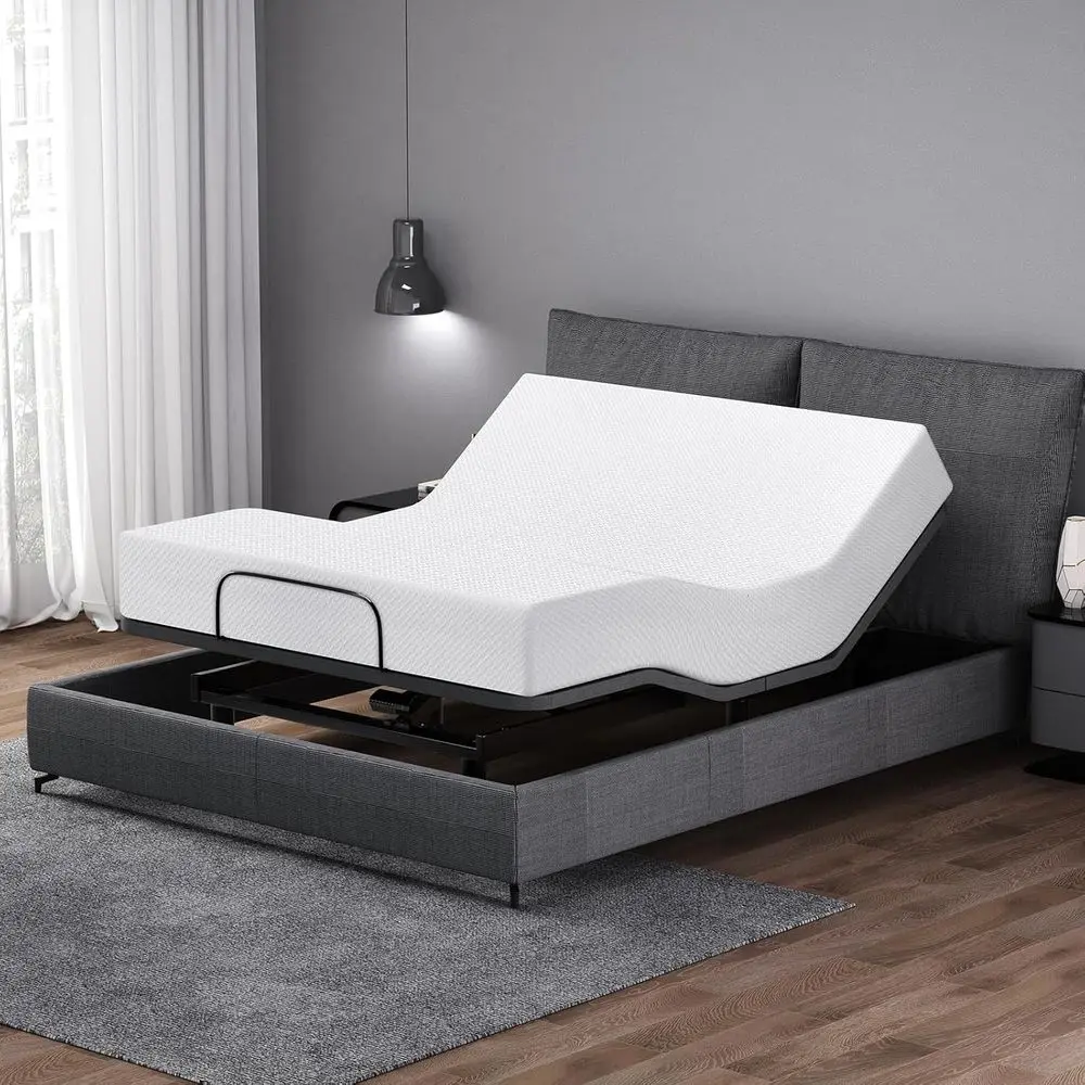 Queen Size 8 White Gel Memory Foam Mattress with Medium Firmness and Tencel Cover, Adjustable Bed Base with Leg Height Adjustmen
Queen Size 8 White Gel Memory Foam Mattress with Medium Firmness and Tencel Cover, Adjustable Bed Base with Leg Height Adjustmen