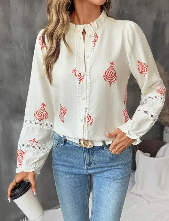 Vintage and Versatile White Lace Patchwork French Countryside Style Round Neck Cardigan Women's Top
Vintage and Versatile White Lace Patchwork French Countryside Style Round Neck Cardigan Women's Top