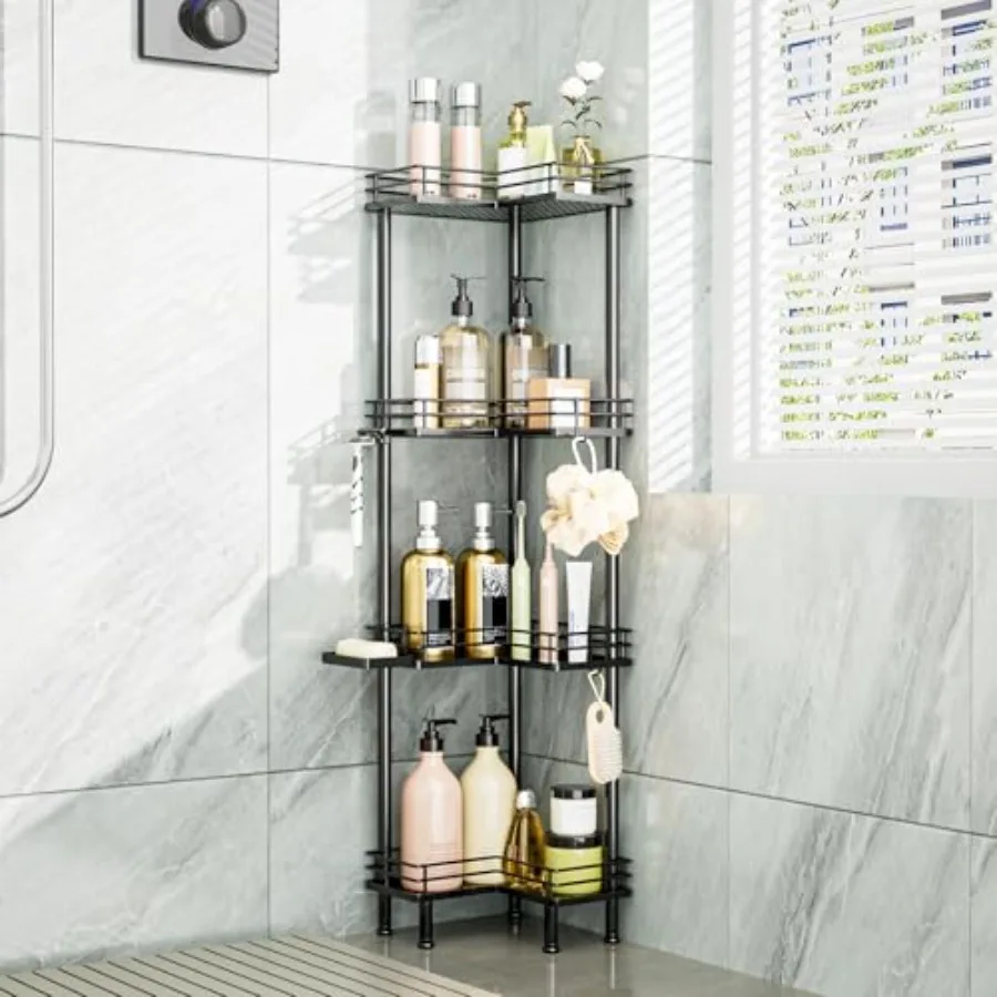 Corner Shower Caddy Standing - 4-Tier Stainless Steel Shower Organizer with Soap Holder and 4 Hooks, Large Capacity Corner Shel
Corner Shower Caddy Standing - 4-Tier Stainless Steel Shower Organizer with Soap Holder and 4 Hooks, Large Capacity Corner Shel
