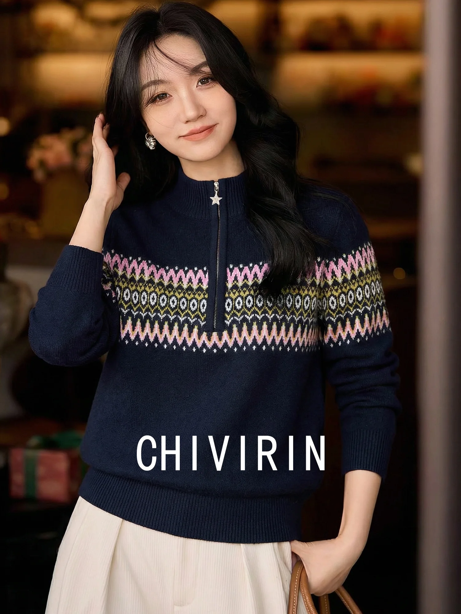 Роскошный винтажный вязаный шерстяной свитер Chivirin для женщин с молнией, цветочной вышивкой, приталенный топ, универсальная модель для весны и осени
Роскошный винтажный вязаный шерстяной свитер Chivirin для женщин с молнией, цветочной вышивкой, приталенный топ, универсальная модель для весны и осени