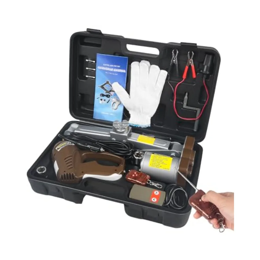 Electric car jack for automotive repair, steel construction, black color, 3-ton capacity with 12V portable power and integrated
Electric car jack for automotive repair, steel construction, black color, 3-ton capacity with 12V portable power and integrated