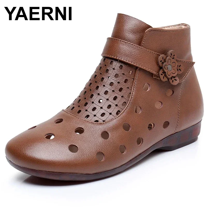 Fashion Women Summer Shoes Hollow Cool Ankle Boots Breathable Genuine Leather Side Zipper Retro Round Toe Low Heel Boots
Fashion Women Summer Shoes Hollow Cool Ankle Boots Breathable Genuine Leather Side Zipper Retro Round Toe Low Heel Boots
