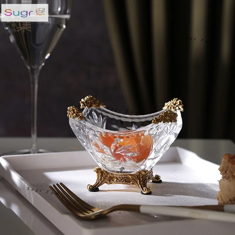 Европейская легкая роскошная прозрачная хрустальная стеклянная миска для фруктовых закусок, бытовая высококачественная медная декоративная миска для хранения закусок и орехов
Европейская легкая роскошная прозрачная хрустальная стеклянная миска для фруктовых закусок, бытовая высококачественная медная декоративная миска для хранения закусок и орехов