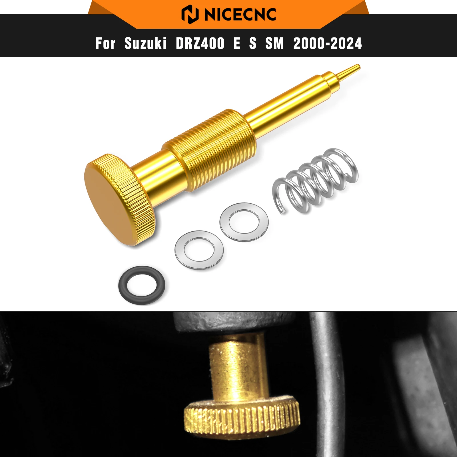 NICECNC For Suzuki DRZ400S DRZ400SM DR-Z 400S DR-Z 400SM 2000-2024 Motorcycle Aluminum Carburetor Idle Speed Adjusting Screw
NICECNC For Suzuki DRZ400S DRZ400SM DR-Z 400S DR-Z 400SM 2000-2024 Motorcycle Aluminum Carburetor Idle Speed Adjusting Screw