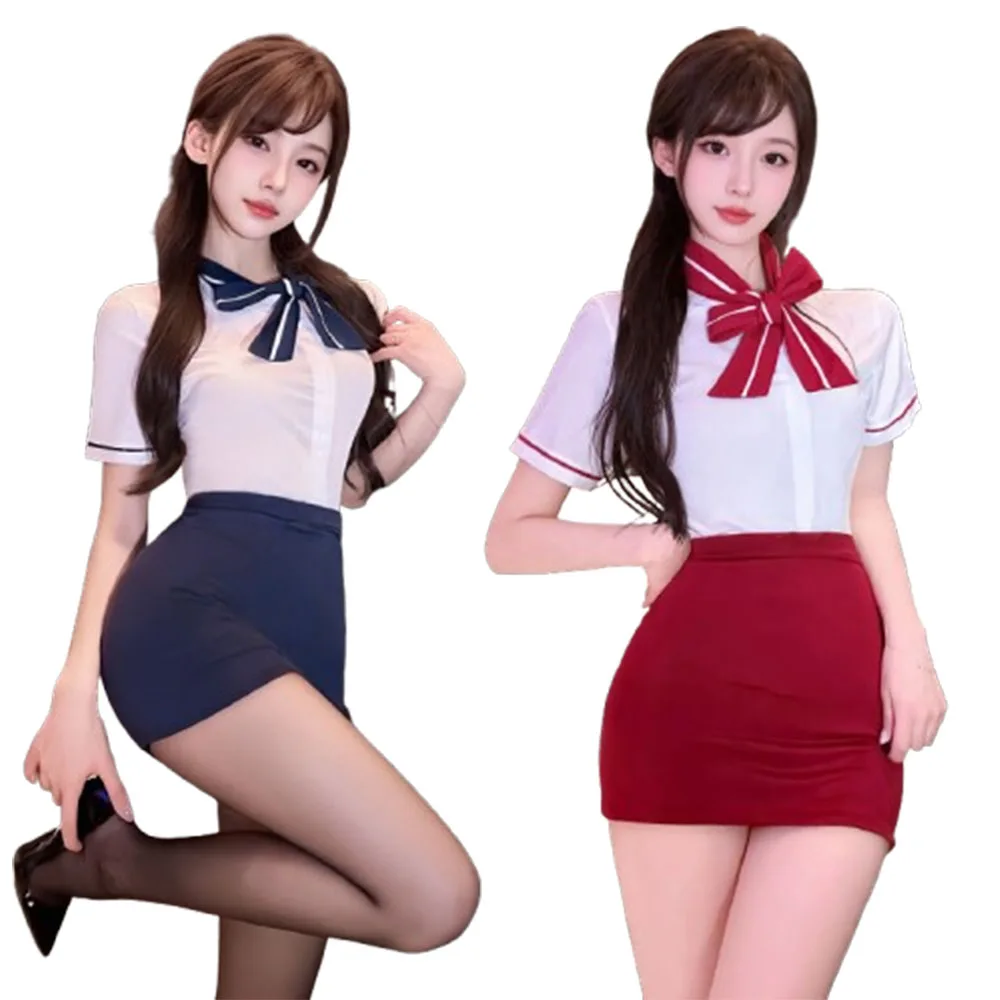 New Sexy Flight Attendant Cosplay Outfit White Shirt with Bow Tie & Bodycon Skirt, Elegant Intimate Nightwear Romantic Evenings
New Sexy Flight Attendant Cosplay Outfit White Shirt with Bow Tie & Bodycon Skirt, Elegant Intimate Nightwear Romantic Evenings